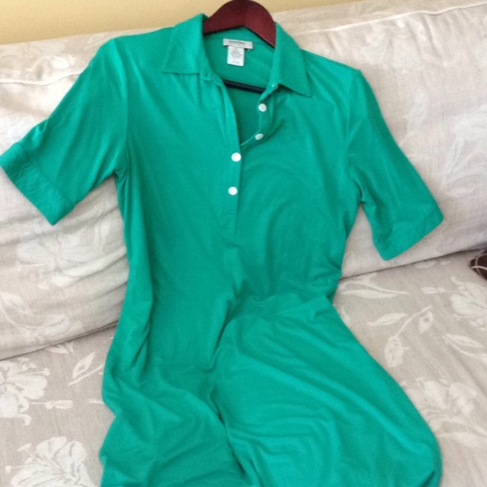 Polo style dress, apple green, very soft